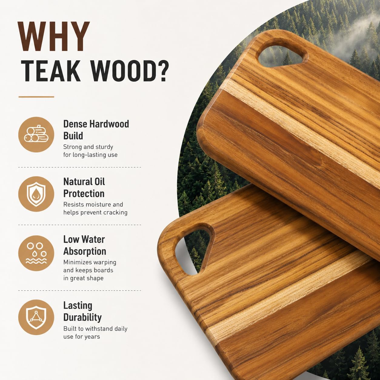 Small Teak Wood Cutting Board - Image 2